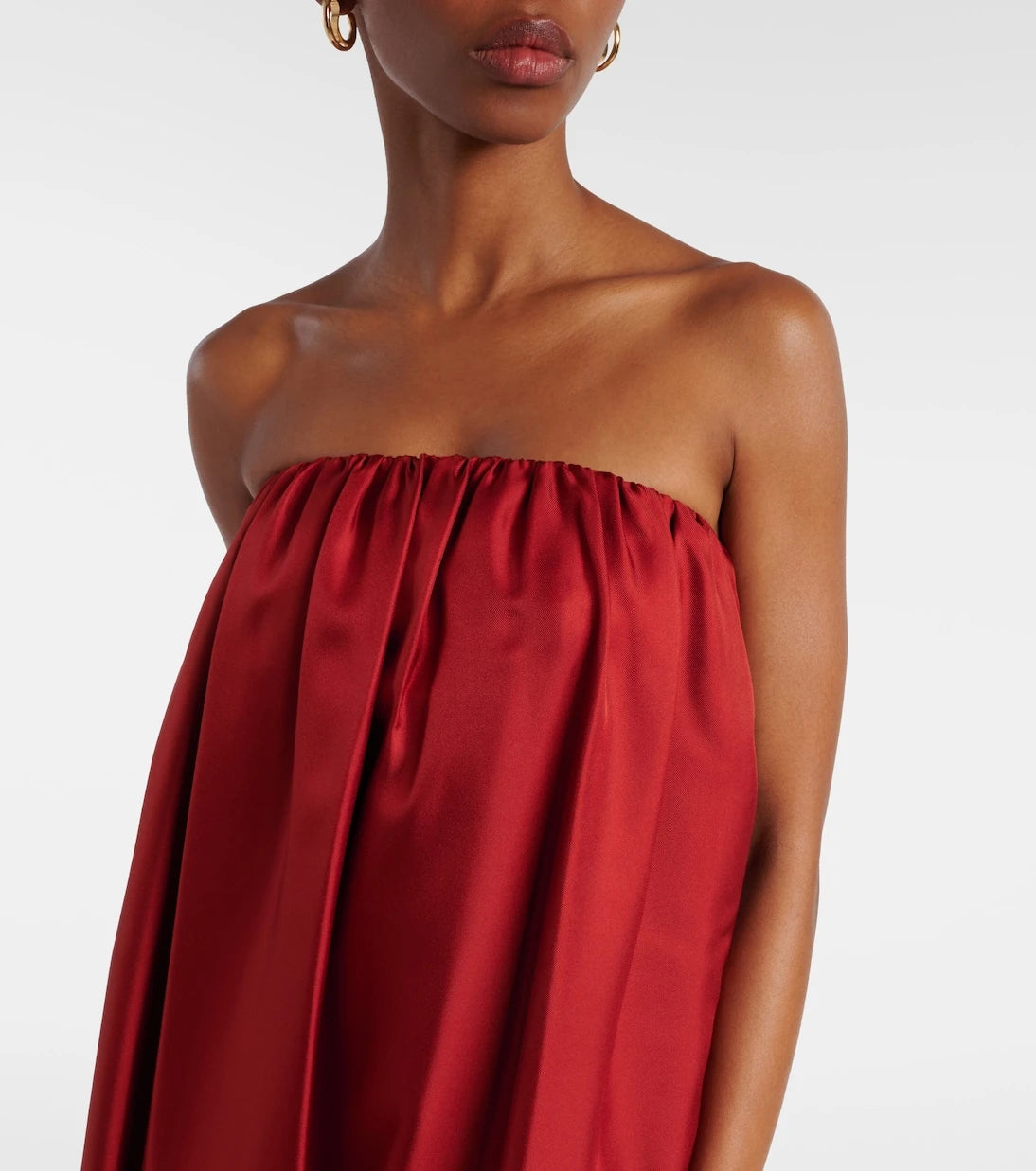 Max Mara - Edda pleated strapless silk gown
