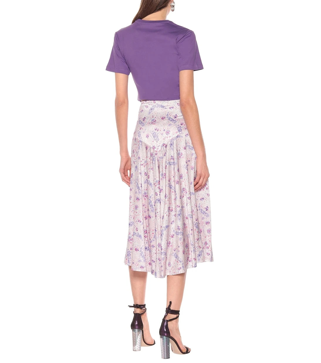 Rabanne - Floral stretch-jersey skirt