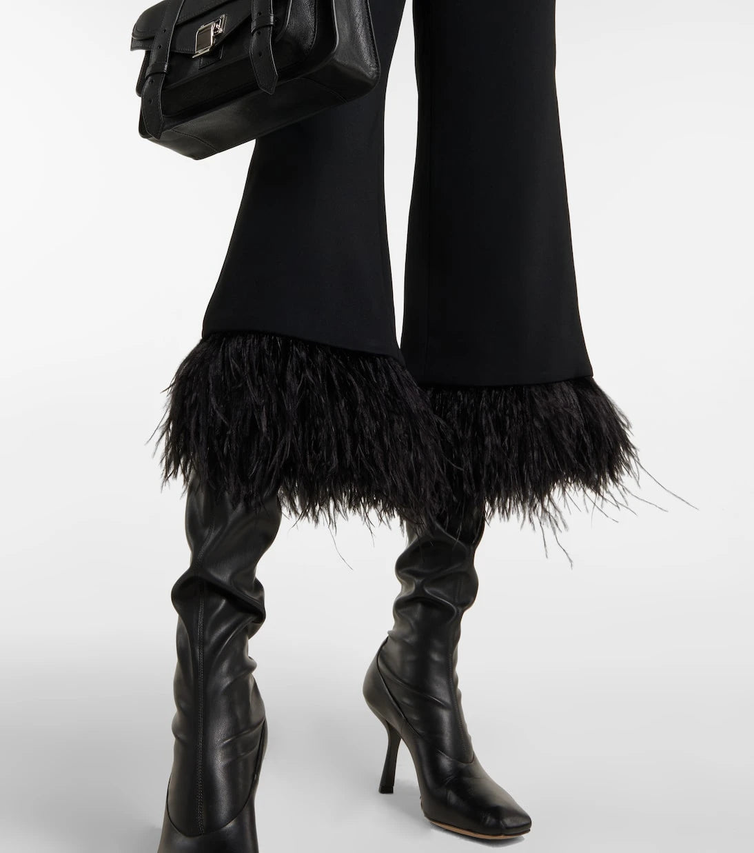 Proenza Schouler - Feather-trimmed crêpe culottes