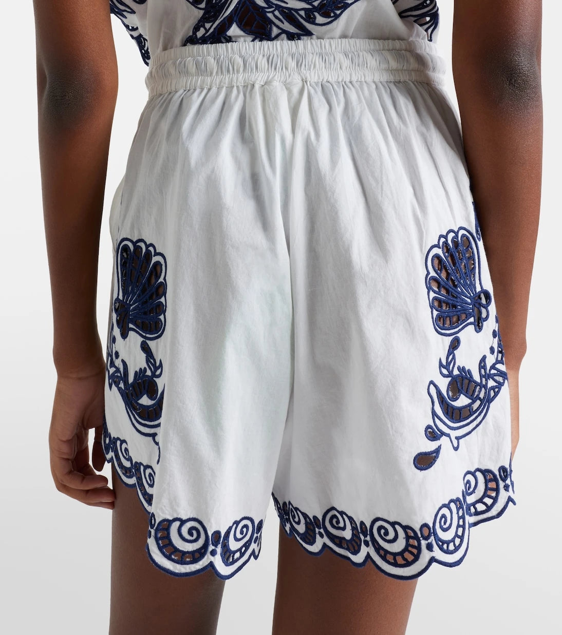 Farm Rio - Floral embroidered cotton shorts