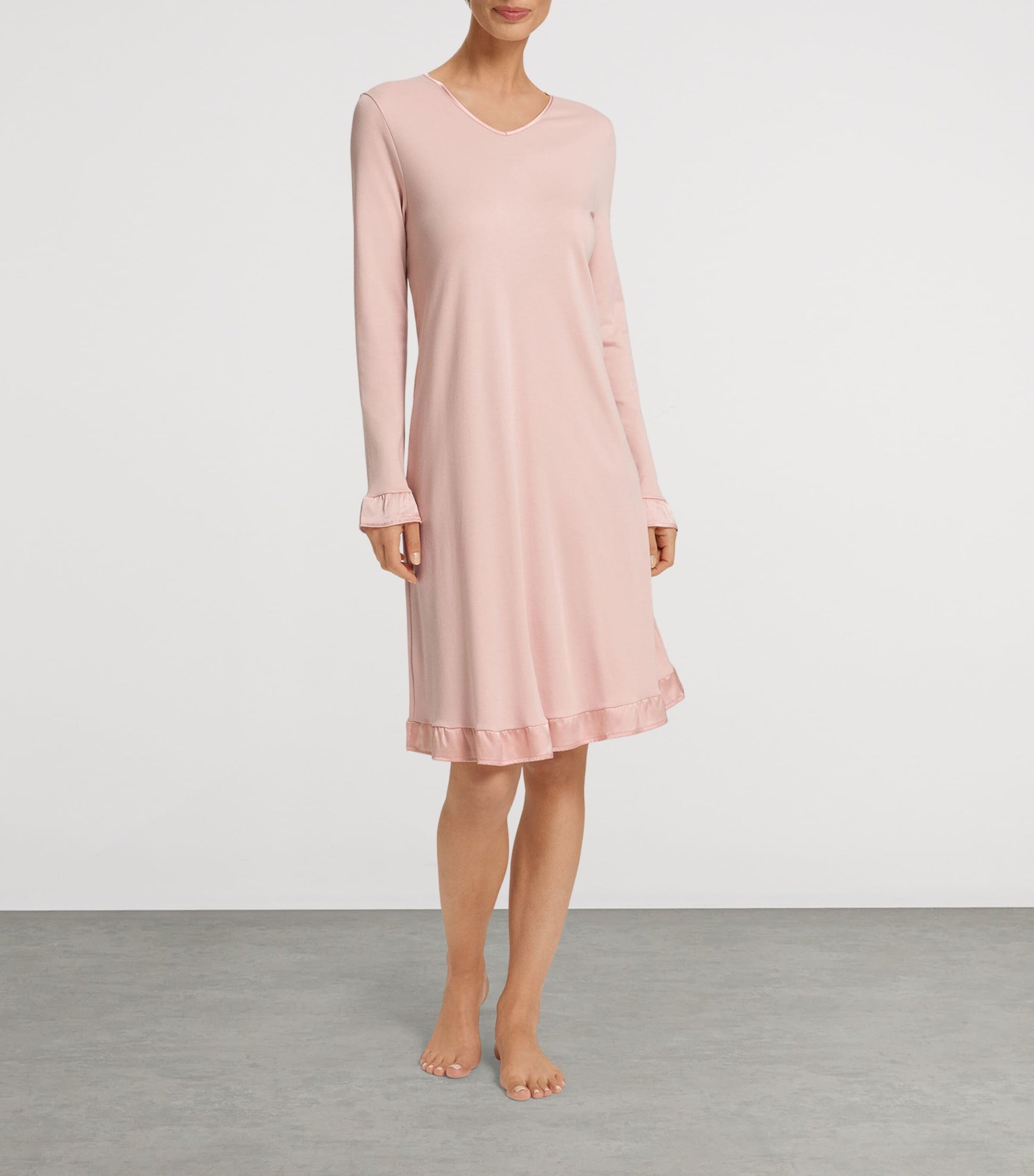 Nude Cotton-Blend Long-Sleeve Claire Nightdress