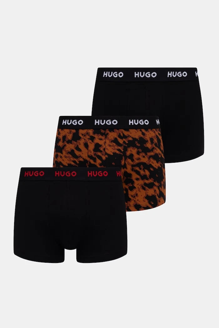 HUGO erkek pamuk elastan boxer şort TRIPLET DESIGN 3'lü set