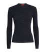 MAX&Co. Blue Long-Sleeve Henley Top