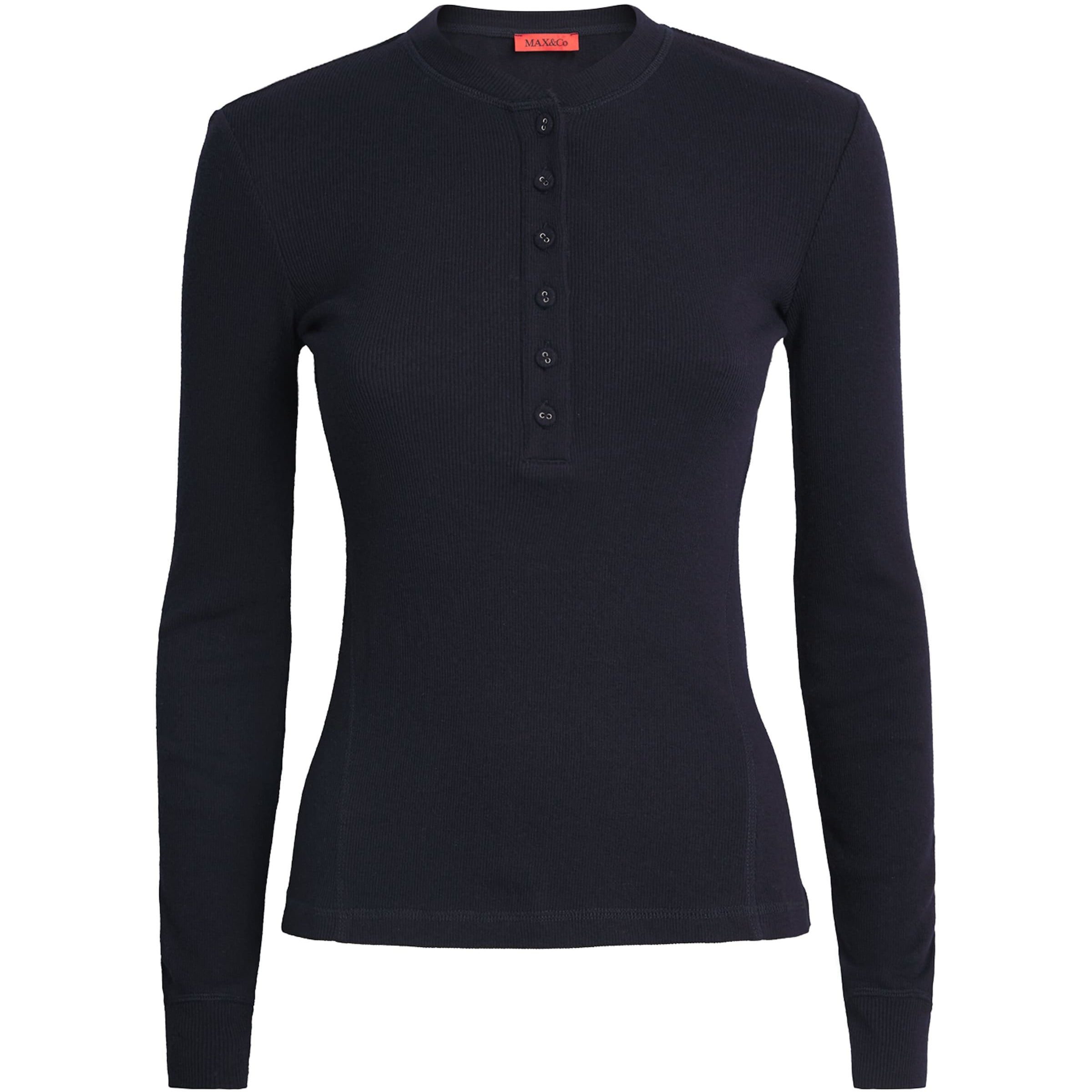 MAX&Co. Blue Long-Sleeve Henley Top