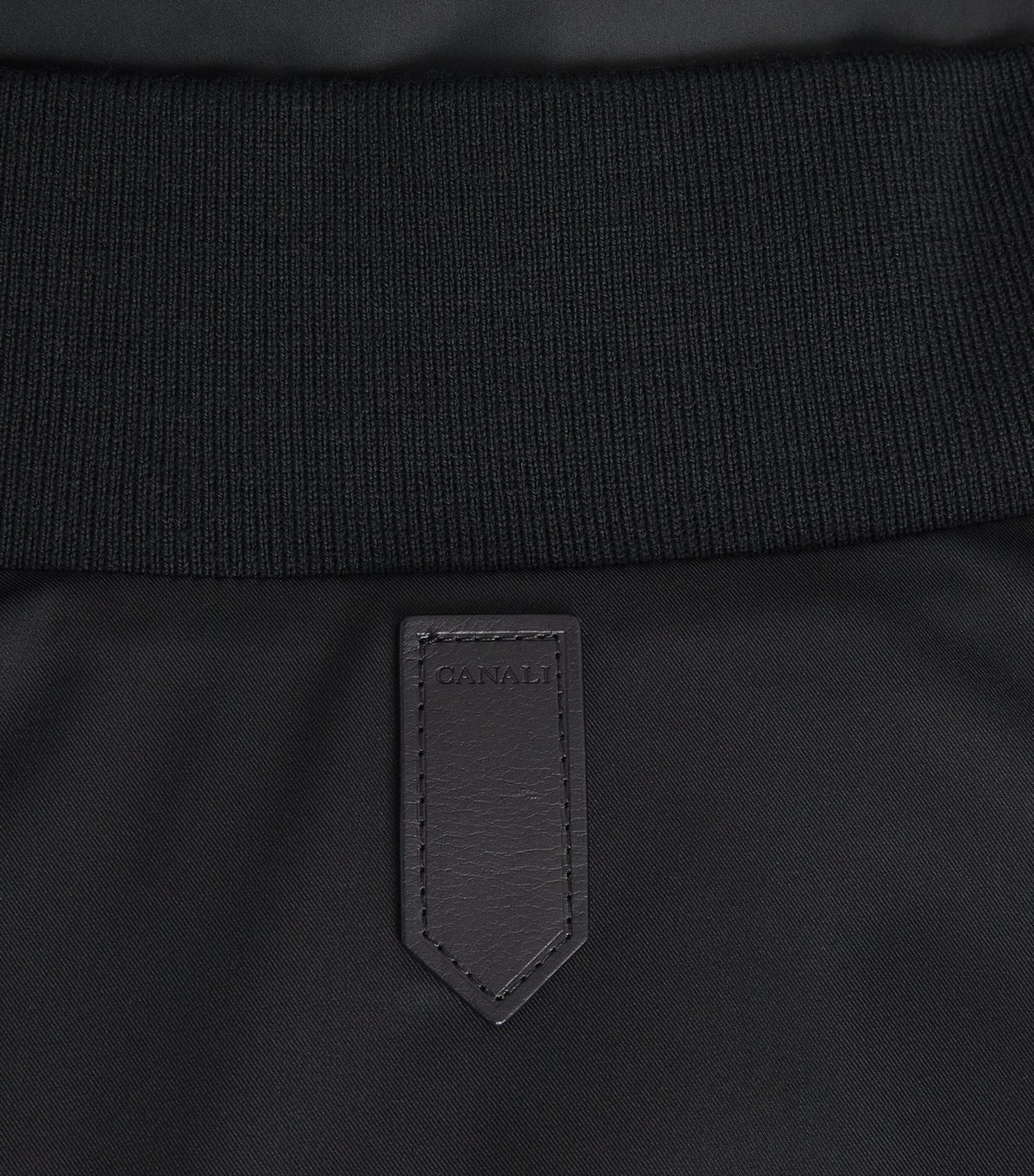 Canali Black Down Bomber Jacket