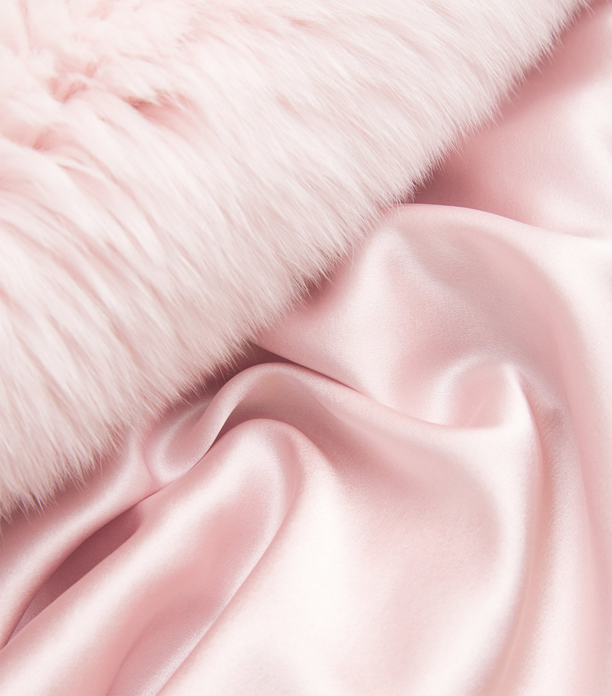 Rosamosario Silk-Fox Fur Slip Dress