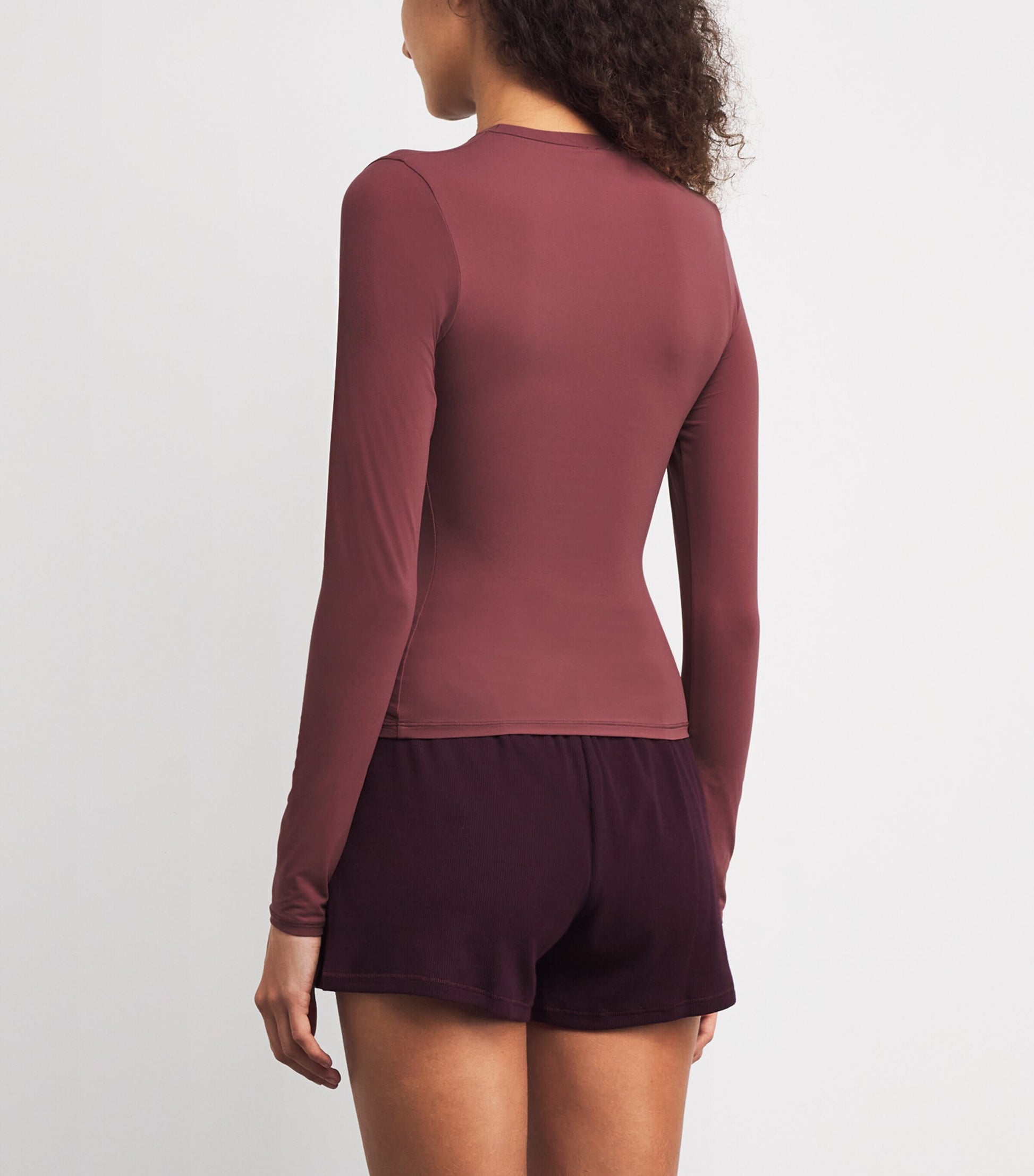 Skims Burgundy Fits Everybody Long-Sleeve T-Shirt