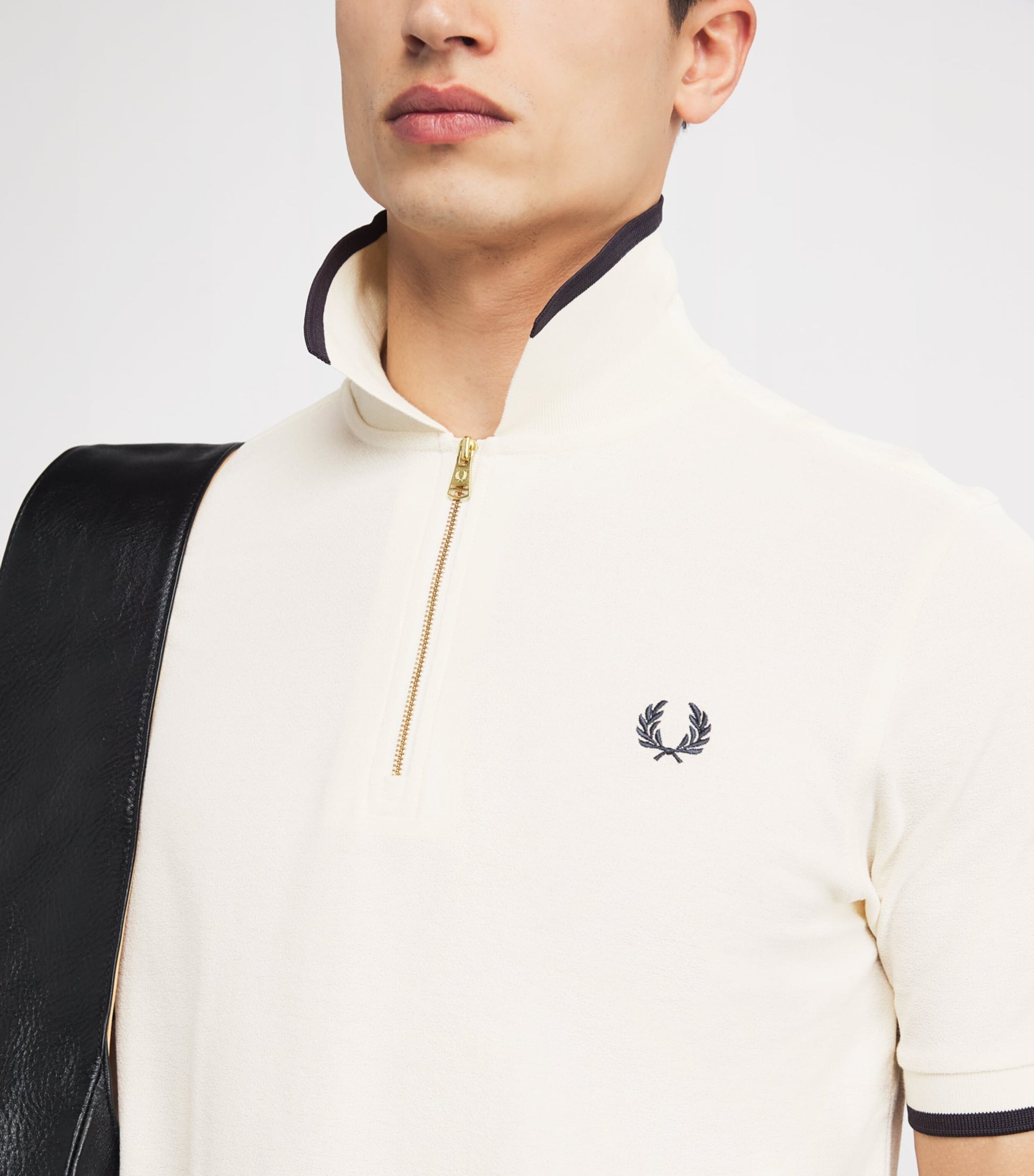 Cotton Crepe Piqué Polo Shirt