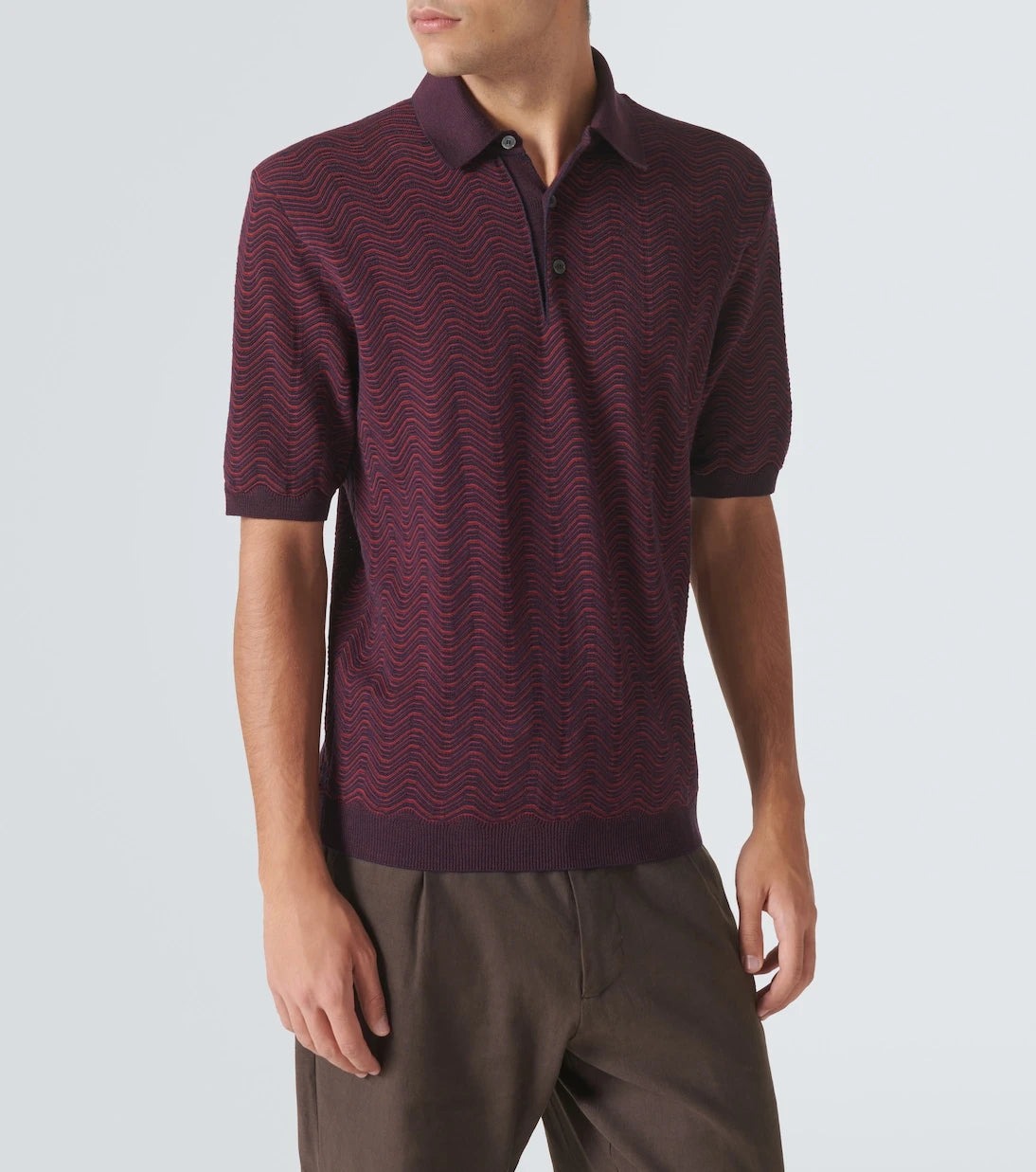 Missoni - Zigzag yün karışımlı polo tişört