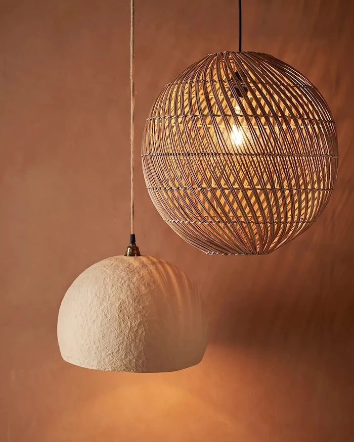 Madam Stoltz 45 cm Rattan Sarkıt Lamba