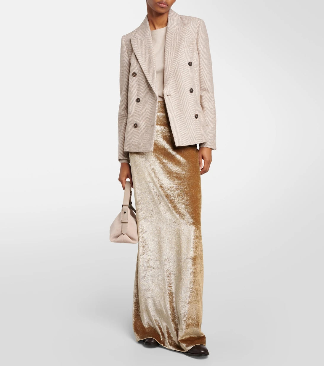 Brunello Cucinelli - High-rise velvet maxi skirt
