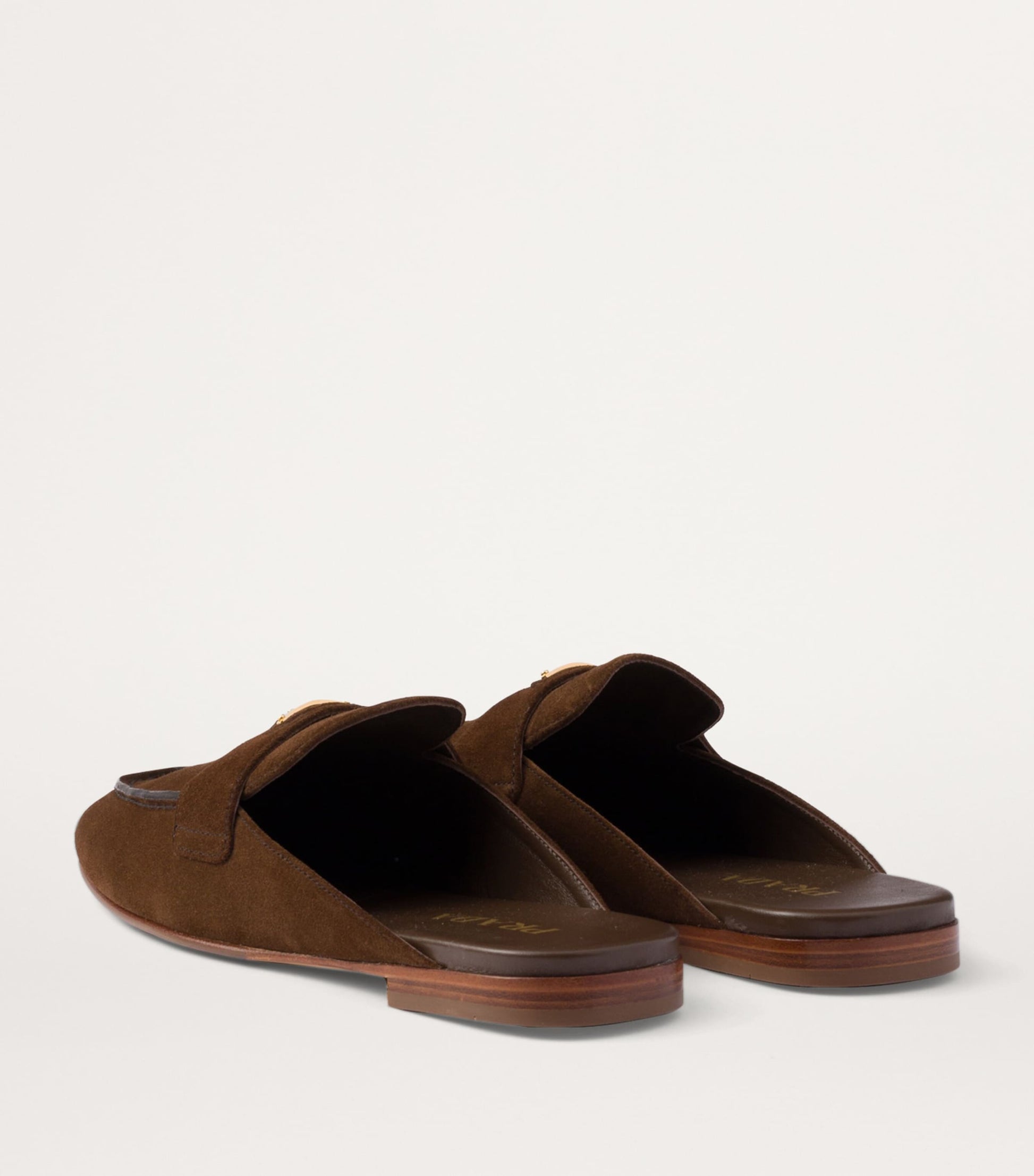 Brown Suede Triangle Mules