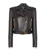 Balmain Black Leather Biker Jacket