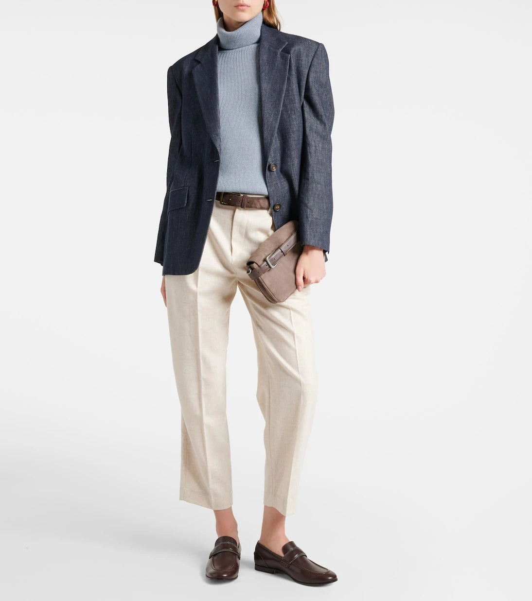 Brunello Cucinelli - بنطلون مستقيم مطوي من القطن
