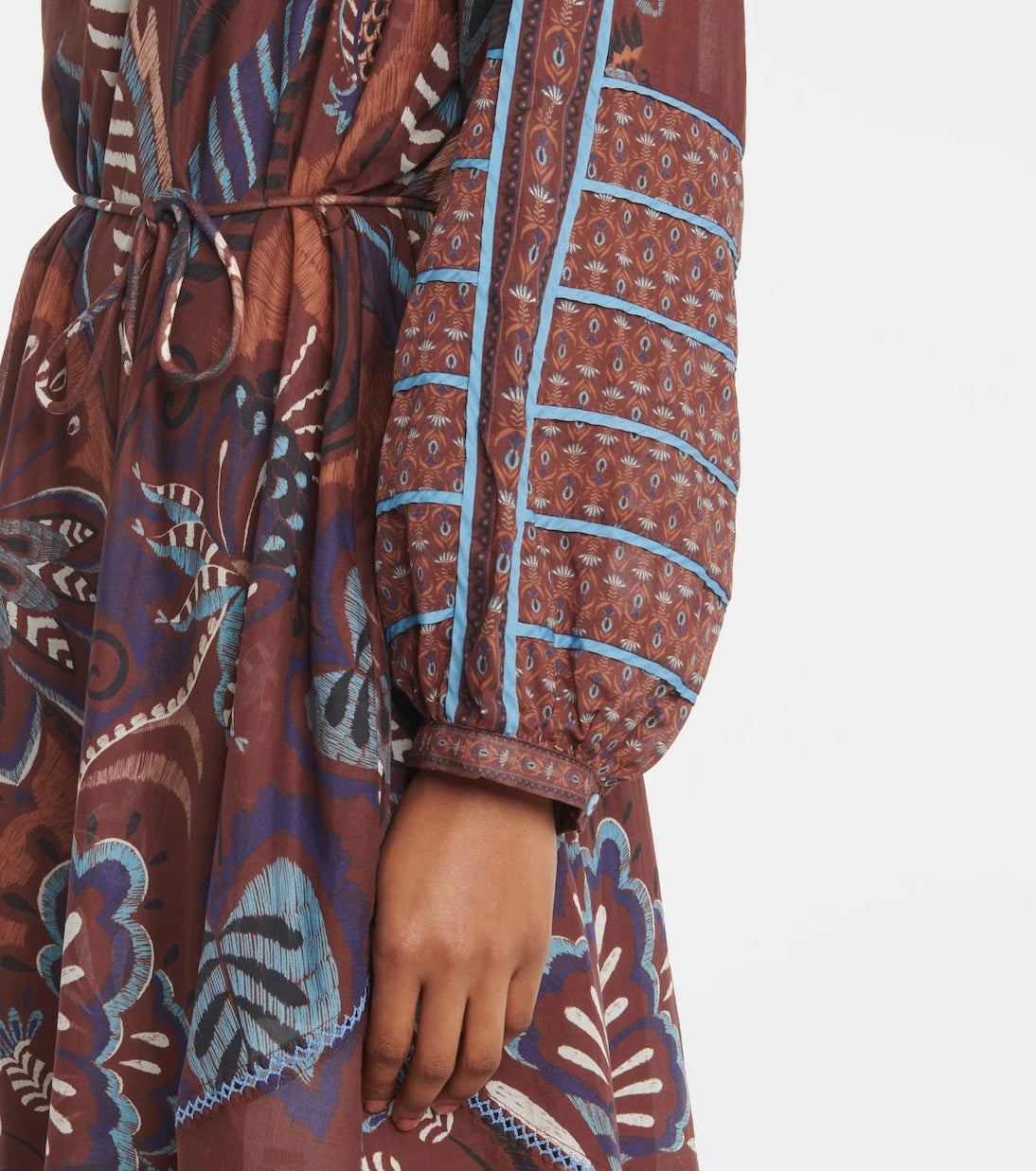 Farm Rio - Delicate Garden Brown printed maxi dress