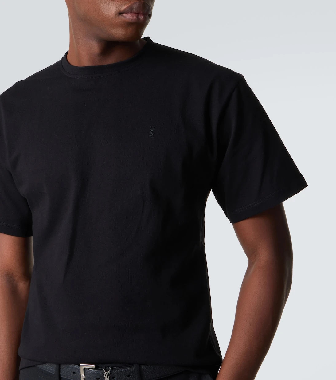 Saint Laurent - Cropped cotton jersey T-shirt