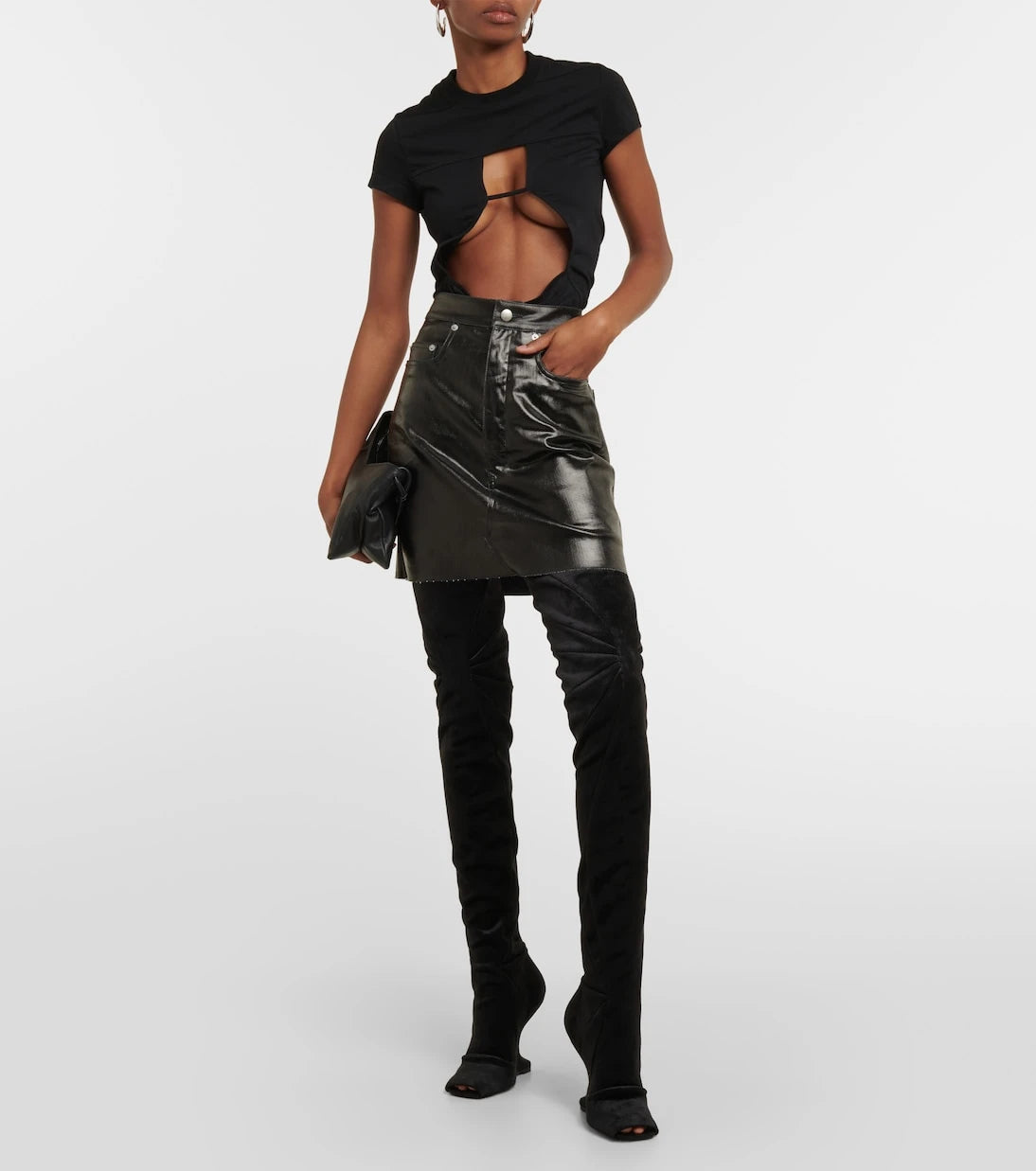 Rick Owens - Cantilever velvet over-the-knee boots