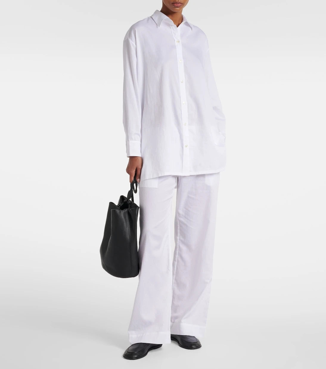 Leset - Yoko mid-rise cotton wide-leg pants