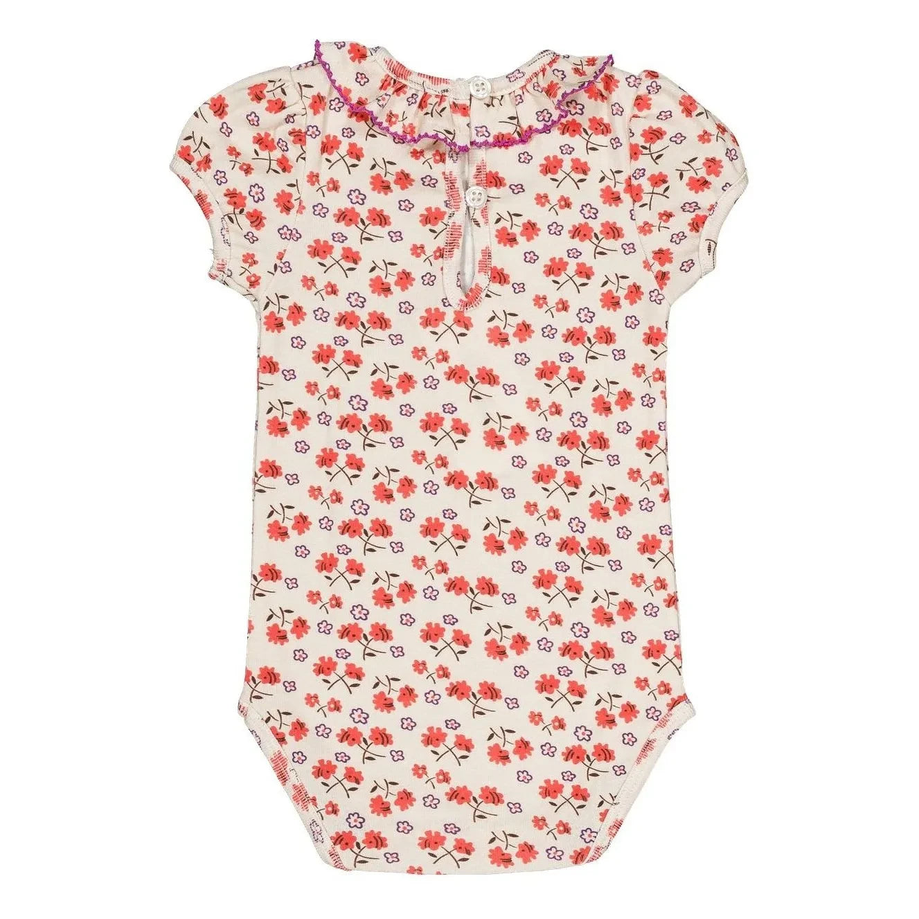 Hello Simone - Perrine Flowered Organic Cotton Bodysuit | White