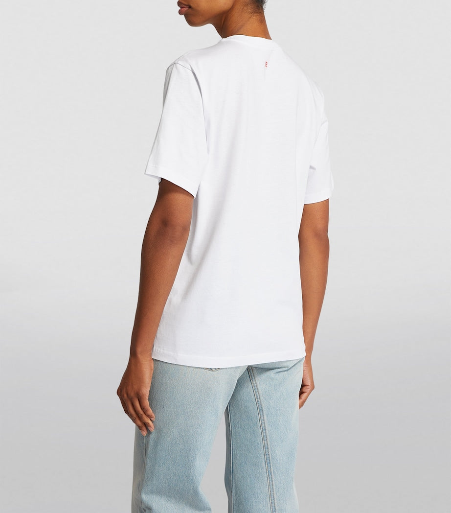 Victoria Beckham White Graphic Slogan T-Shirt