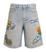 Station Patch Denim Shorts