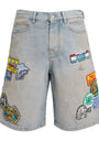 Station Patch Denim Shorts