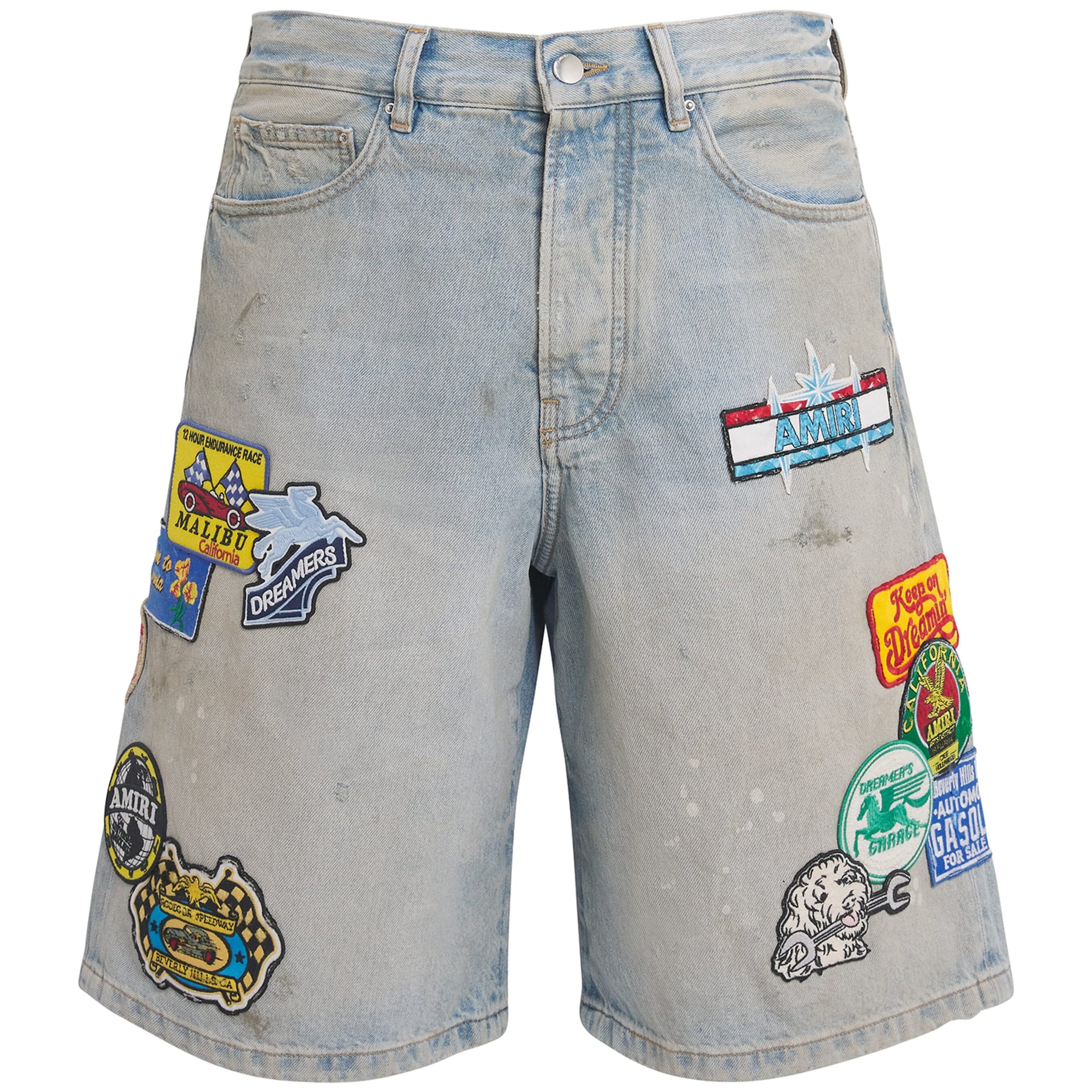 Station Patch Denim Shorts