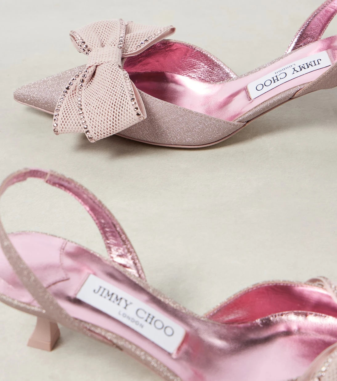 Jimmy Choo - Brook 50 parıltılı arkası açık topuklu ayakkabı