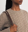 Beige Cashmere Cable-Knit Sweater