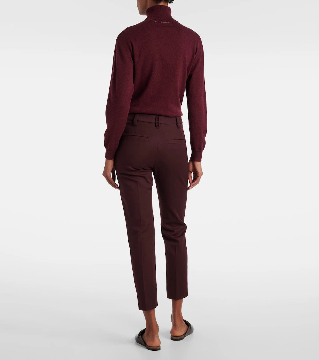 Brunello Cucinelli - Monili cropped cotton-blend slim pants