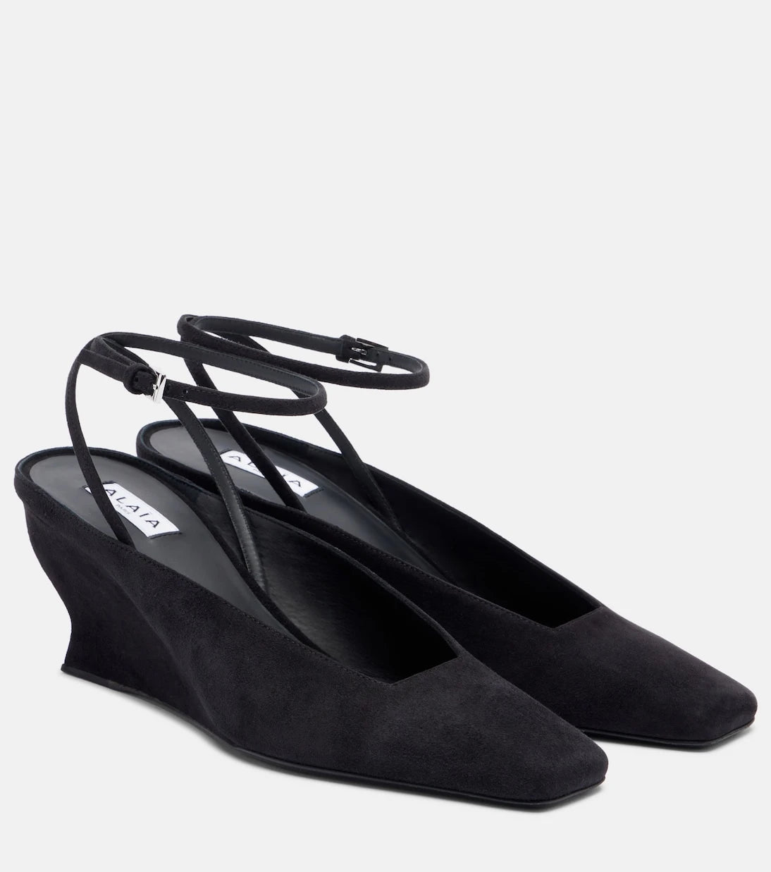 Alaïa - Wave suede wedges
