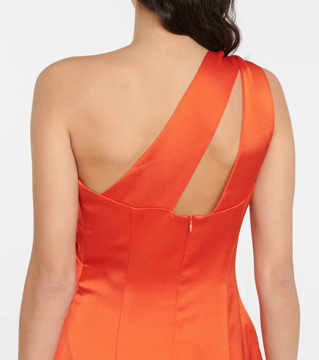 Rasario - Cutout satin one-shoulder gown