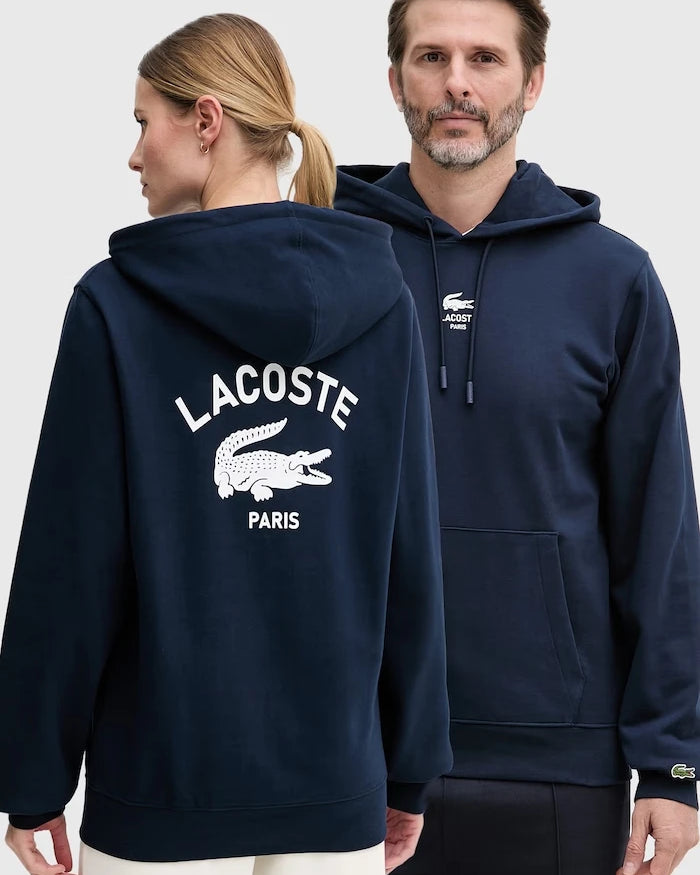 Pamuklu kapüşonlu Lacoste sweatshirt