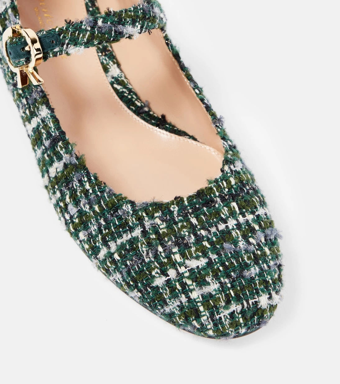 Gianvito Rossi - Mary Ribbon bouclé Mary Jane flats
