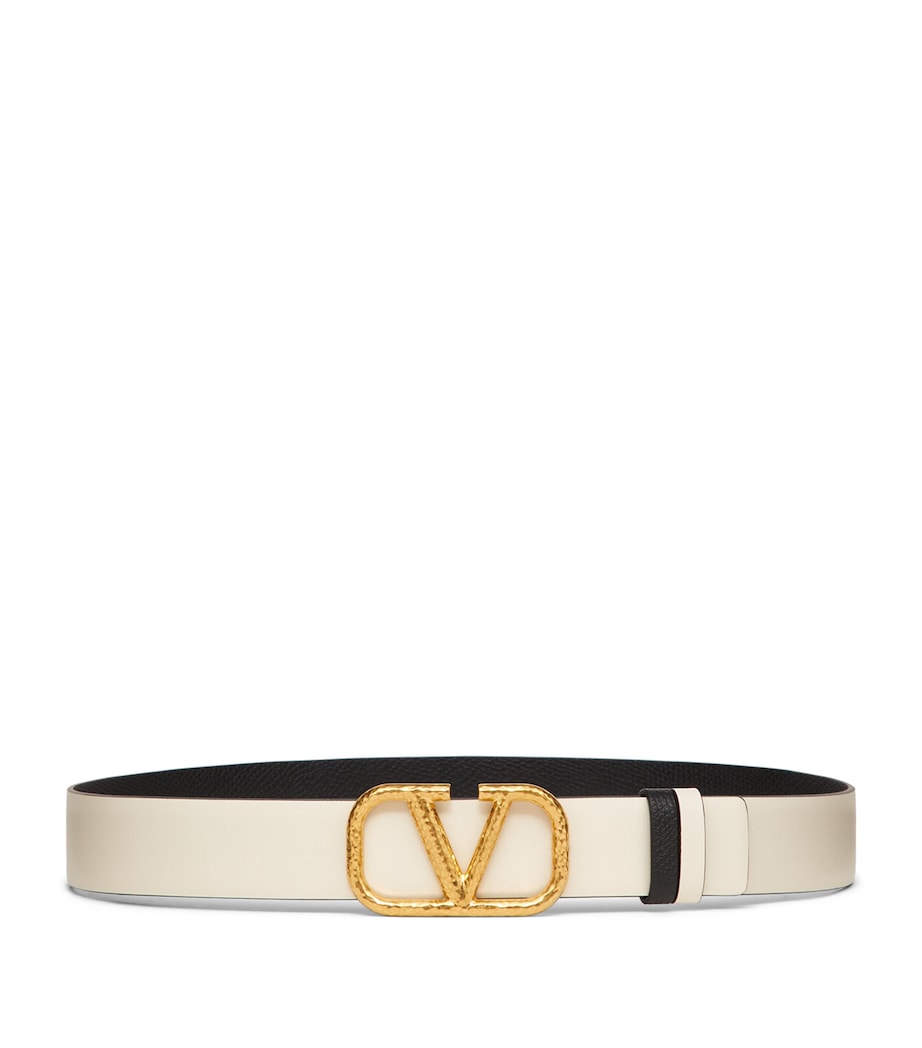 Valentino Garavani White Reversible VLOGO Signature Belt