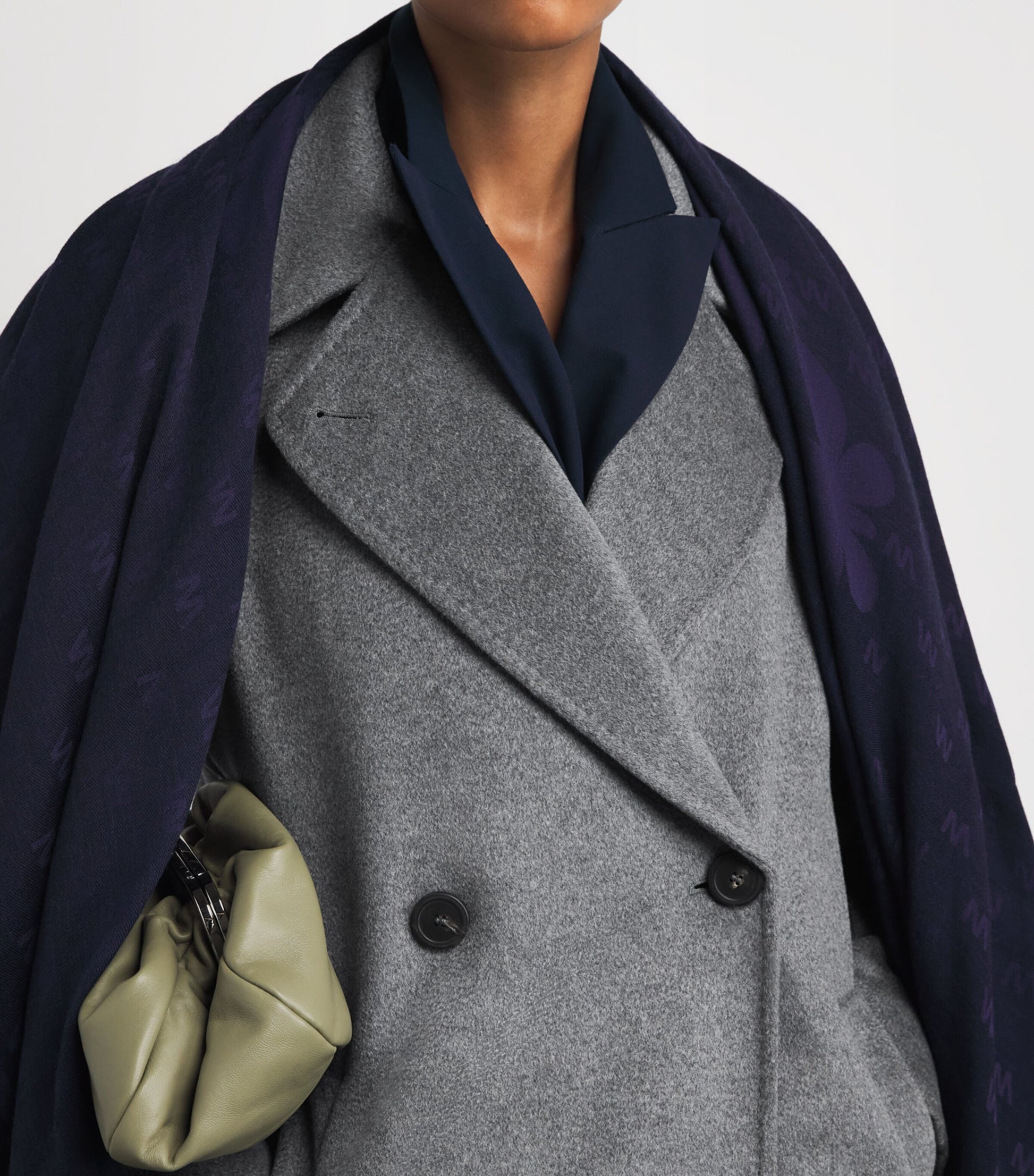 Grey Virgin Wool Overcoat