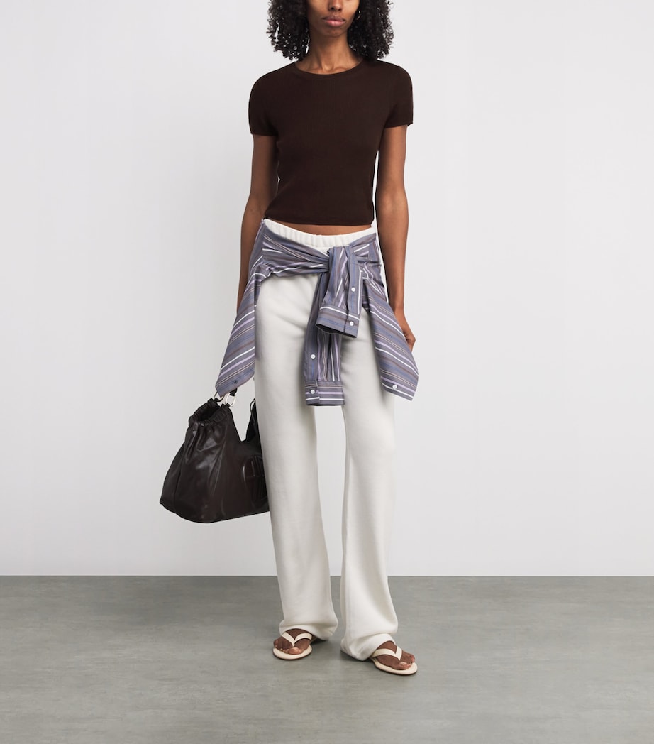 Brown Cashmere Rib Stitch Baby T-Shirt