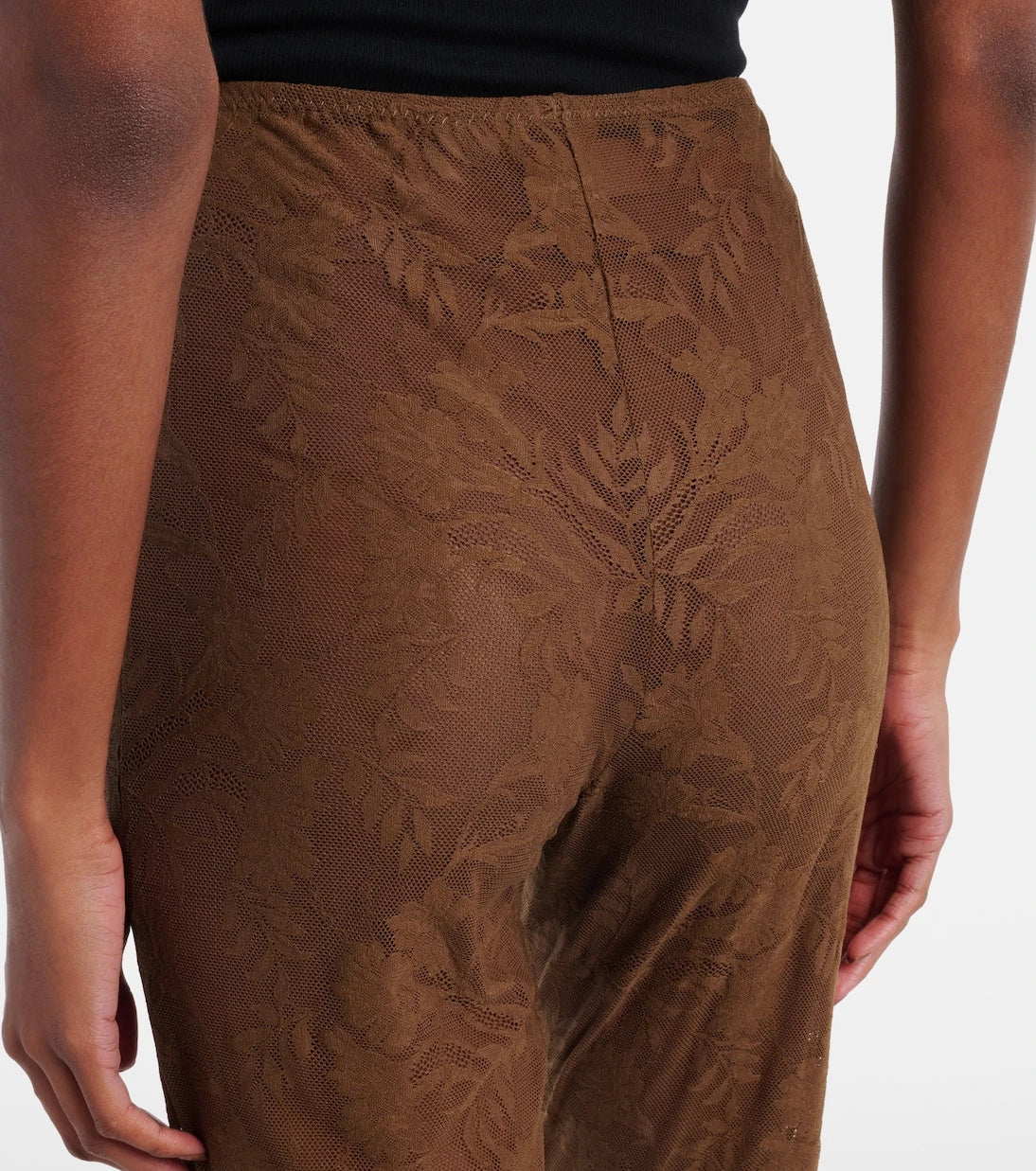 Norma Kamali - High-rise lace flared pants
