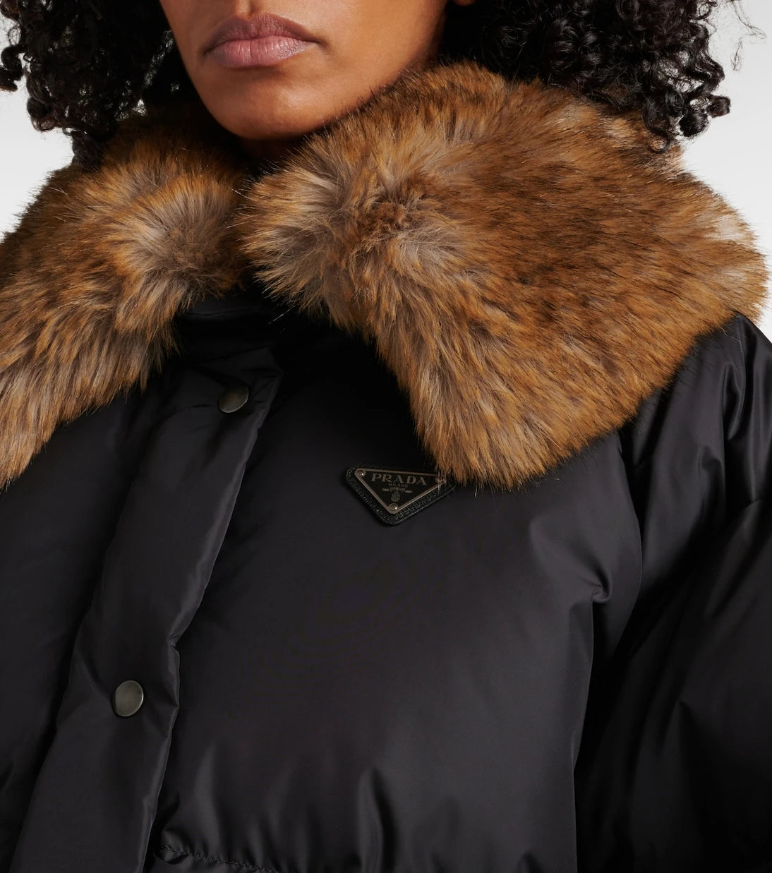 Prada - Faux fur-trimmed down jacket
