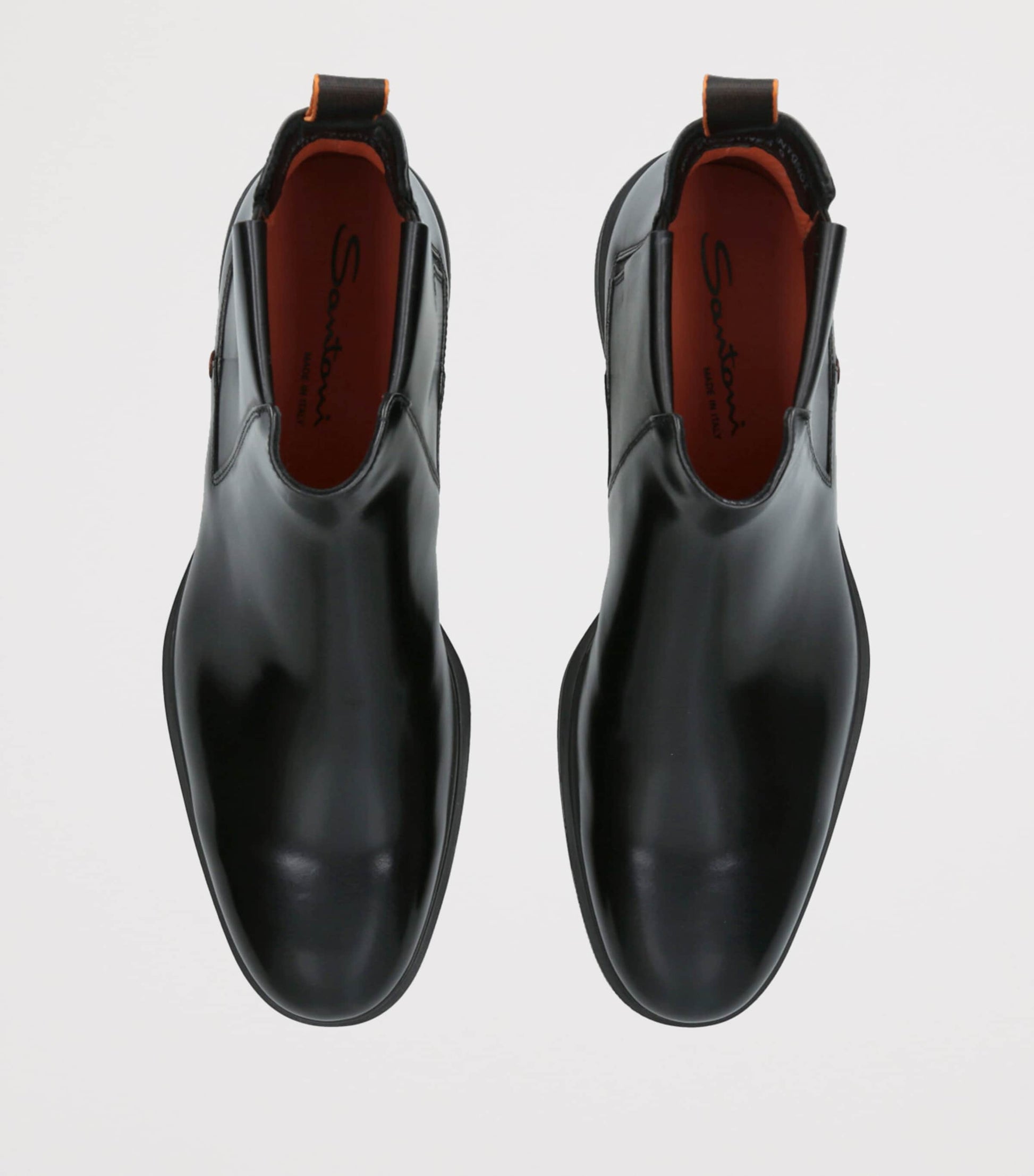 Santoni Leather Easy-On Chelsea Boots