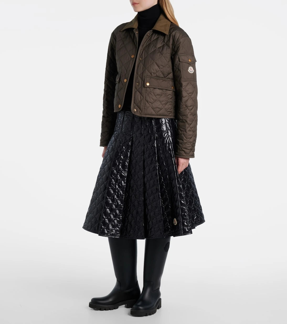 Moncler - Quilted midi skirt