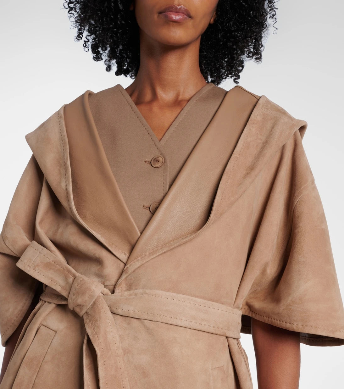 Max Mara - Chiffon suede wrap jacket