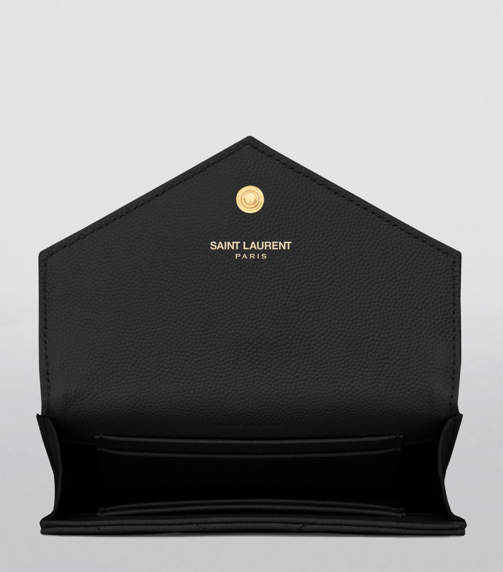 Saint Laurent Black Leather Quilted Wallet