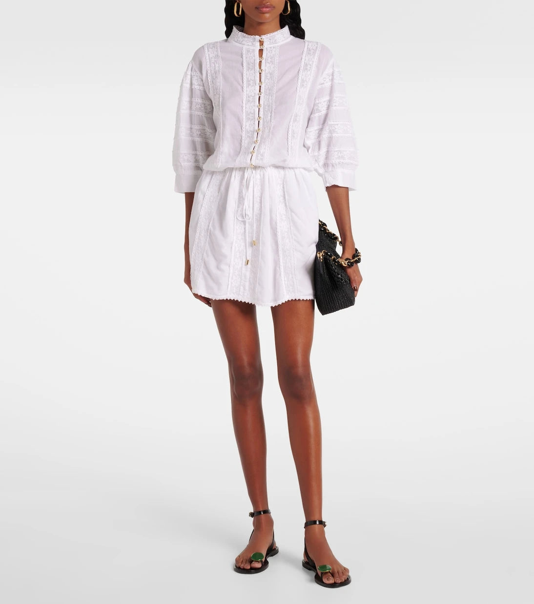 Melissa Odabash - Rita lace-trimmed cotton minidress