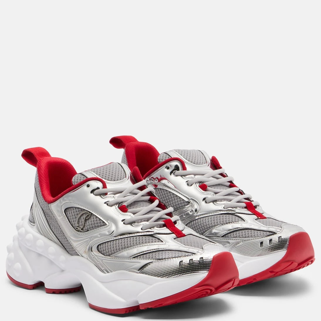 Christian Louboutin - So Flo leather-trimmed sneakers