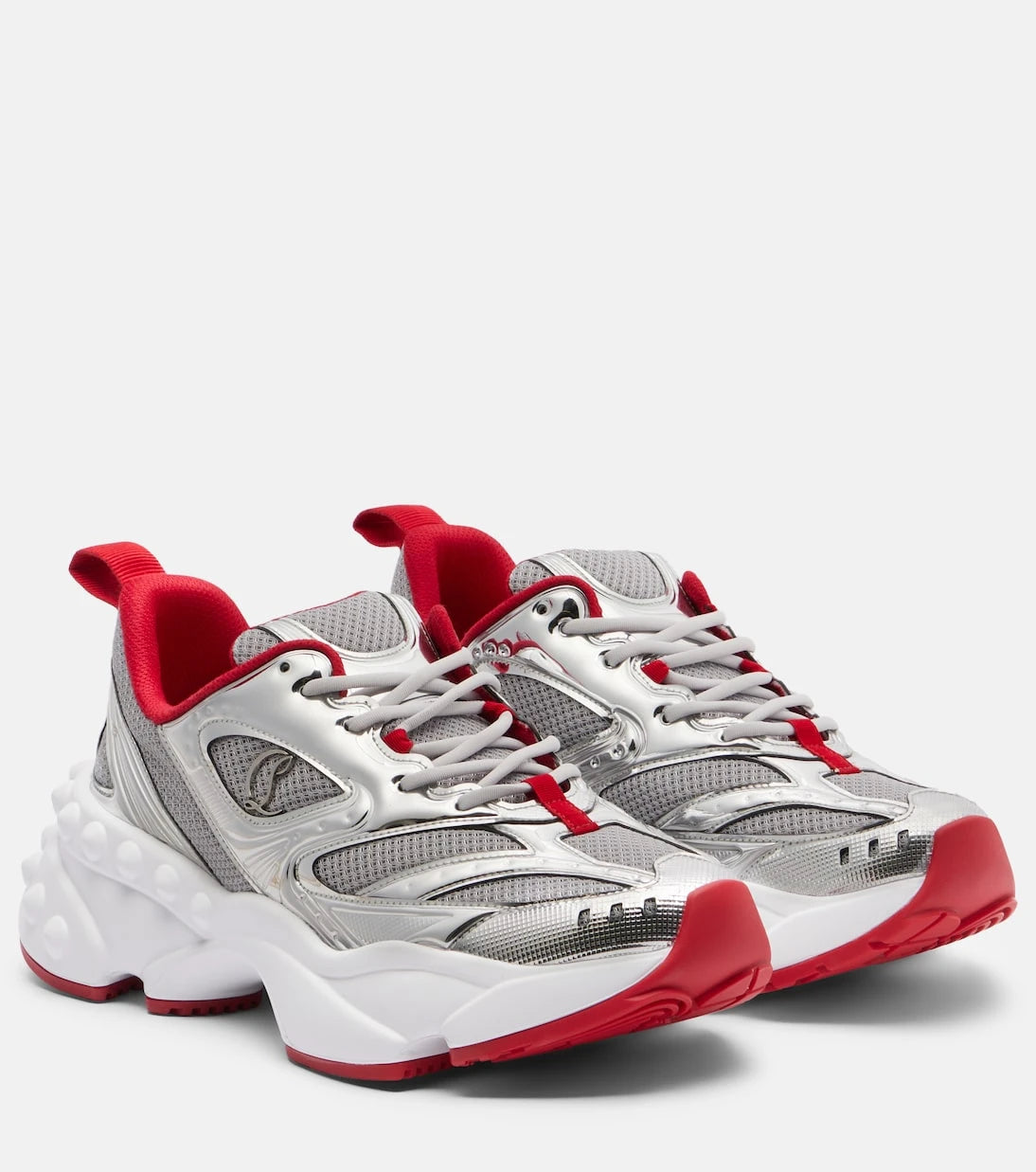 Christian Louboutin - So Flo leather-trimmed sneakers