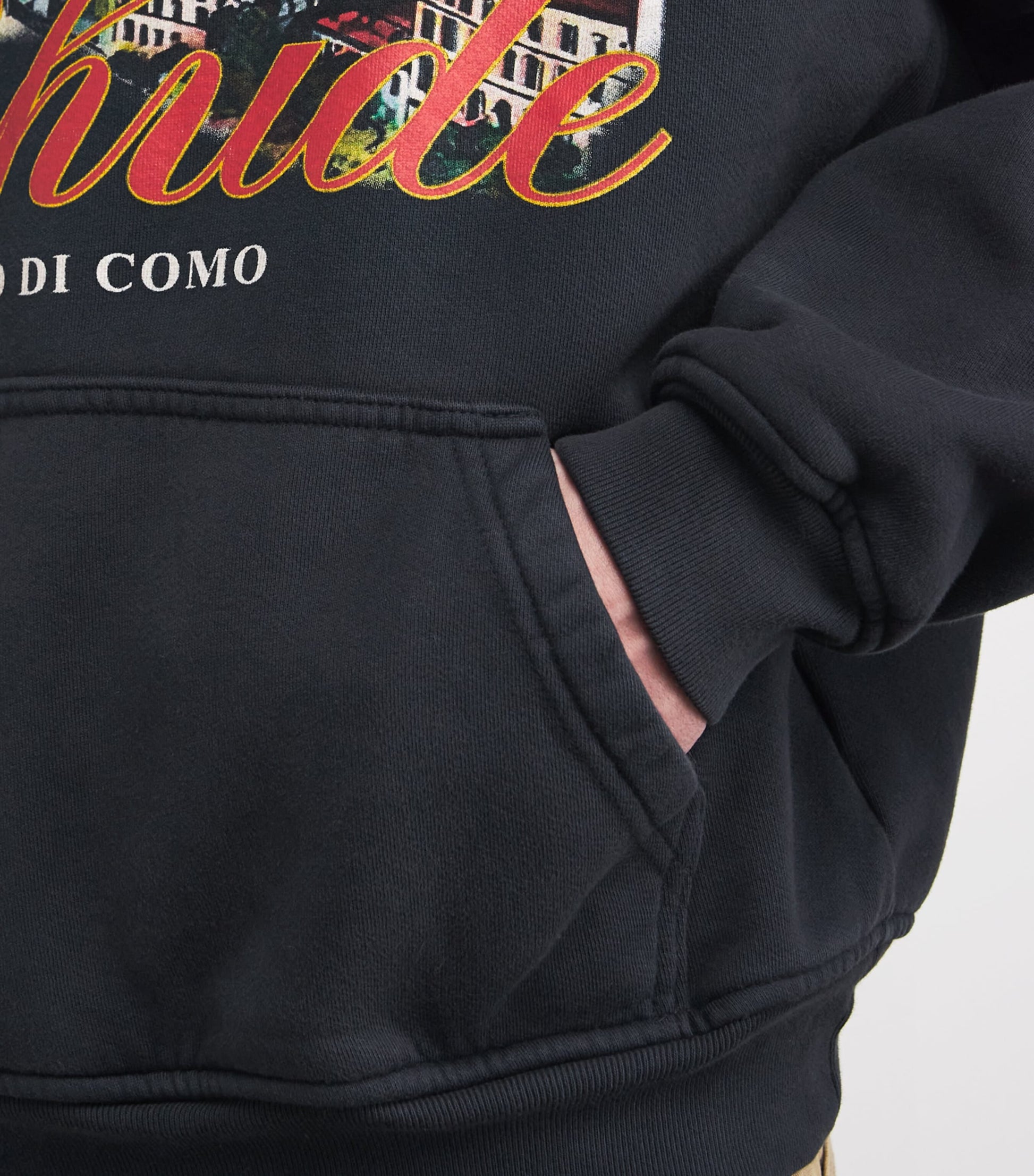 Rhude Black x Harrods Cotton Lago Di Como Hoodie