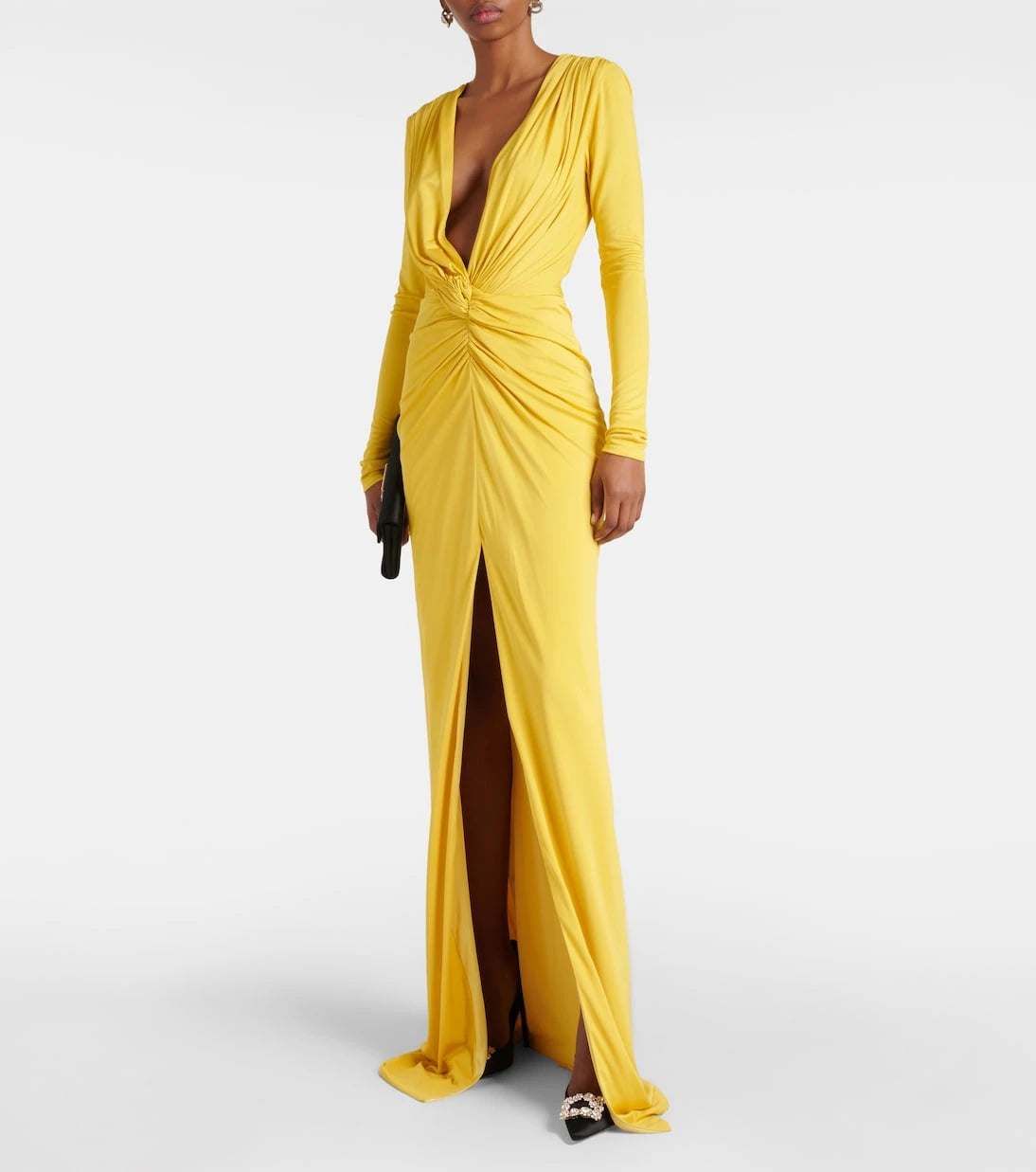 Costarellos - Brienne gathered jersey gown
