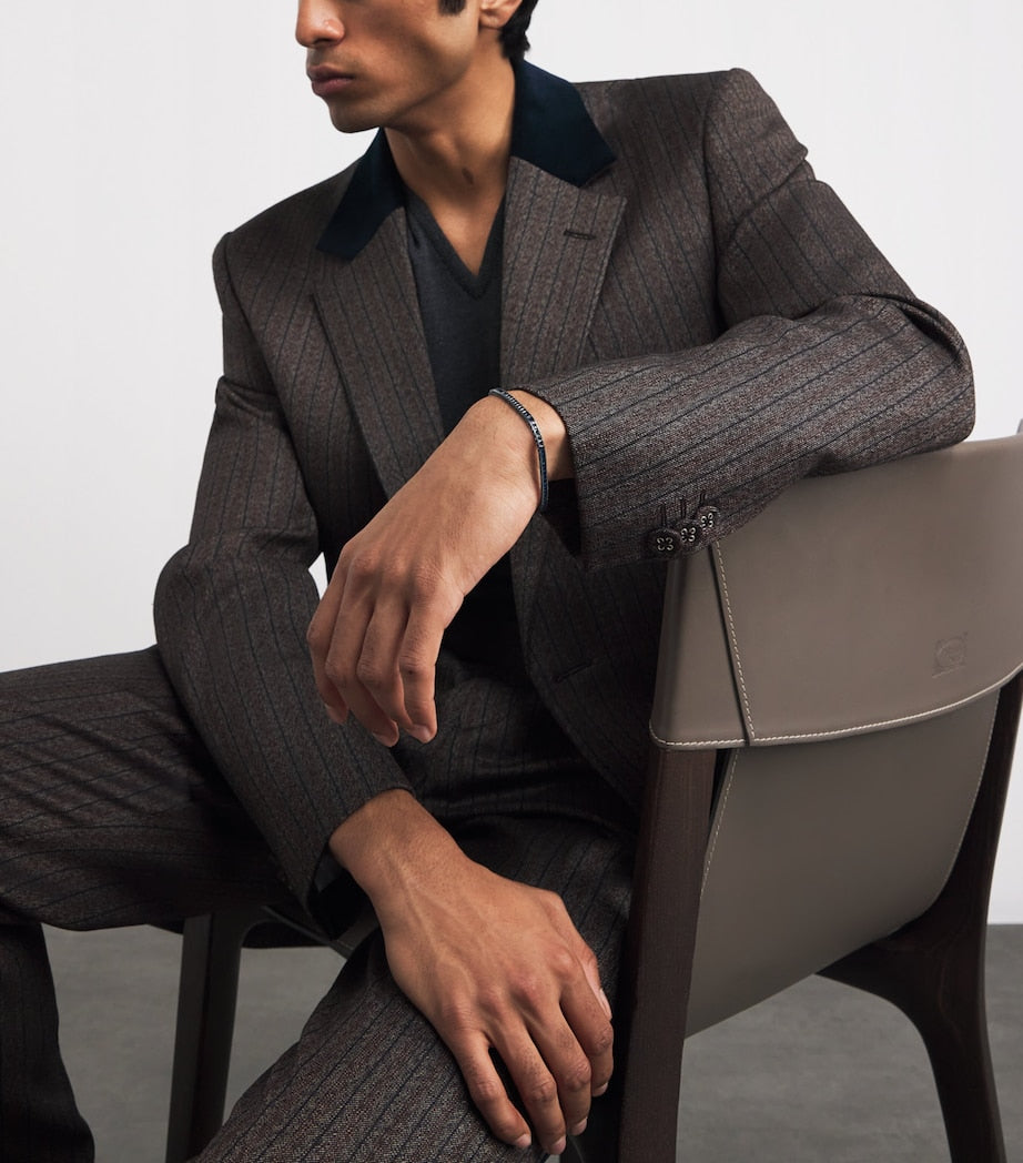 Rhodium-Plated Sterling Silver Quadro Tennis Bracelet