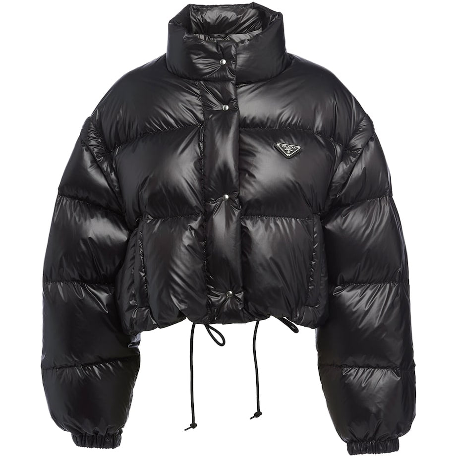 Prada Black Crop Re-Nylon Puffer Jacket